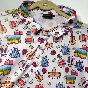 Sunday Swagger Mens 4XL All Over Print Fiesta Polo Shirt Golf Pinata